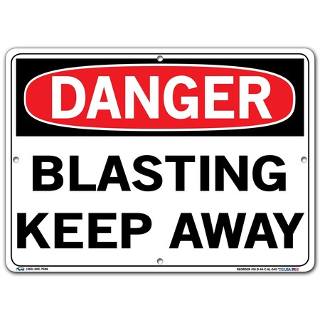 Vestil Aluminum Sign, 10-1/2" Height, 14-1/2" Width, Aluminum, Rectangle, English SI-D-44-C-AL-040